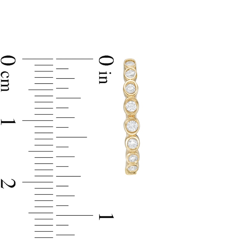 1/3 CT. T.W. Diamond Bezel-Set Hoop Earrings in 10K Gold
