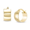Thumbnail Image 0 of 10mm Polished Wide Huggie Hoop Earrings in 10K Gold Tube