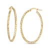 Thumbnail Image 0 of 20mm Diamond-Cut Oval Hoop Earrings in 10K Gold