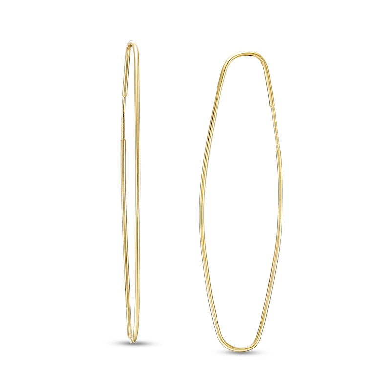 20mm Paper Clip Hoop Earrings in 10K Gold