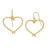 Thumbnail Image 0 of Diamond-Cut Heart Drop Earrings in 10K Hollow Gold