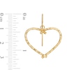 Thumbnail Image 1 of Diamond-Cut Heart Drop Earrings in 10K Hollow Gold