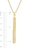 Thumbnail Image 2 of 012 Gauge Hollow Rope Chain and Bead Tassel Drop Necklace in 10K Gold
