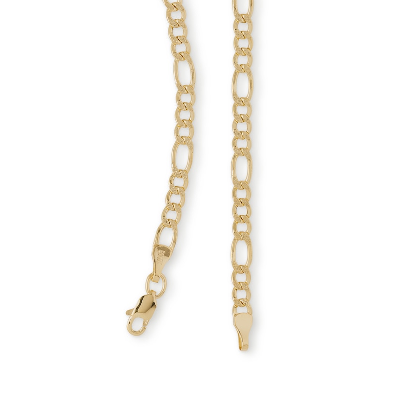 080 Gauge Figaro Chain Necklace in 10K Hollow Gold - 18"