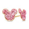 Thumbnail Image 0 of Child's ©Disney Pink Glitter Paper Mickey Mouse Silhouette Stud Earrings in 10K Gold