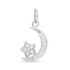 Thumbnail Image 0 of Child's Cubic Zirconia Crescent Moon and Star Charm in Sterling Silver