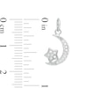 Thumbnail Image 1 of Child's Cubic Zirconia Crescent Moon and Star Charm in Sterling Silver
