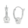 Thumbnail Image 0 of Child's White Crystal Bead Hoop Earrings in Sterling Silver