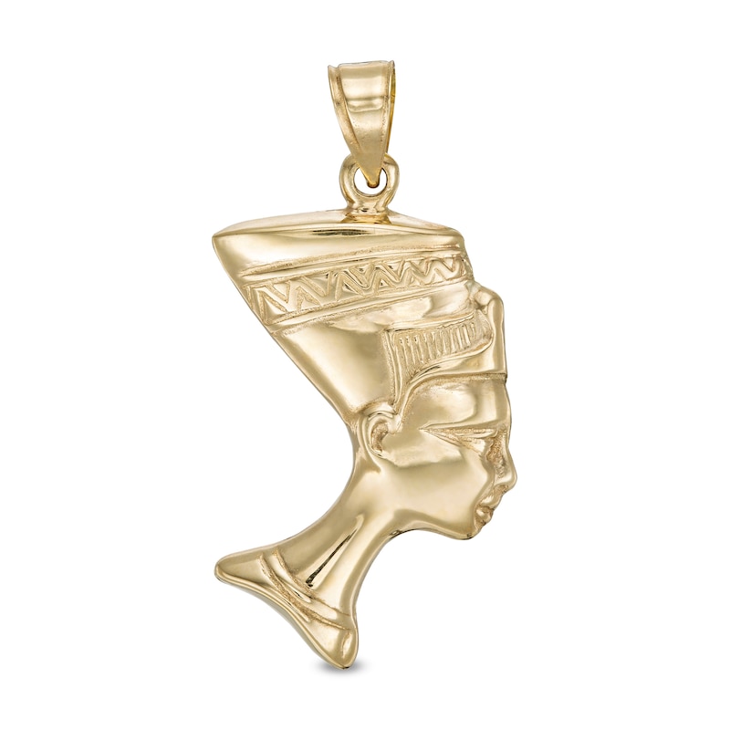 Queen Nefertiti Head Necklace Charm in 10K Stamp Hollow Gold