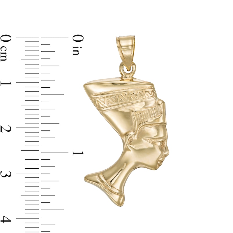Queen Nefertiti Head Necklace Charm in 10K Stamp Hollow Gold