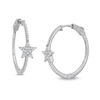 Thumbnail Image 0 of Cubic Zirconia Star Hoop Earrings in Sterling Silver