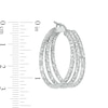 Thumbnail Image 1 of Diamond-Cut Triple Row Hoop Earrings in Sterling Silver