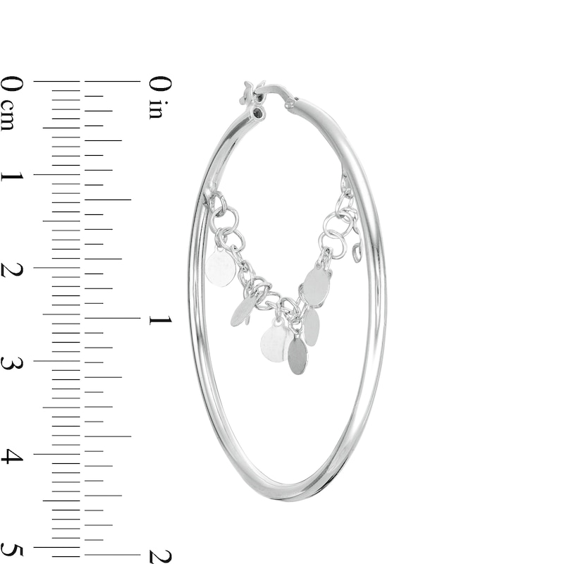 Dangle Hoop Earrings in Sterling Silver