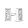 Thumbnail Image 0 of Cubic Zirconia Duo Frame Bar Stud Earrings in Sterling Silver