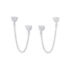 Thumbnail Image 0 of Cubic Zirconia Chain Dangle Stud Earrings in Solid Sterling Silver