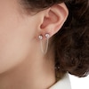 Thumbnail Image 3 of Cubic Zirconia Chain Dangle Stud Earrings in Solid Sterling Silver