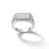 Thumbnail Image 0 of Baguette and Round Cubic Zirconia Rectangular Ring in Solid Sterling Silver