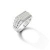 Thumbnail Image 1 of Baguette and Round Cubic Zirconia Rectangular Ring in Solid Sterling Silver
