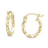 Thumbnail Image 0 of 12mm Twist Hoop Earrings in 10K Tube Hollow Gold
