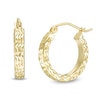 Thumbnail Image 0 of 17mm Diamond-Cut Square Hoop Earrings in 10K Tube Hollow Gold