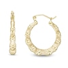 Thumbnail Image 0 of 21mm Textured Bamboo Tube Hoop Earrings in 10K Stamp Hollow Gold
