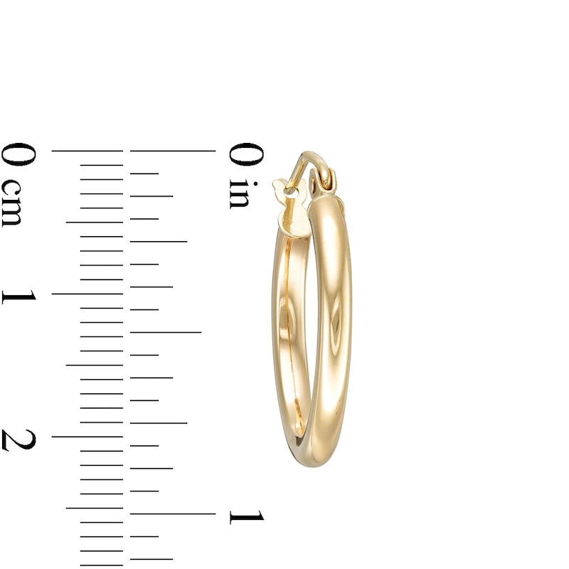 19.2mm Flat Hoop Earrings in 10K Tube Hollow Gold