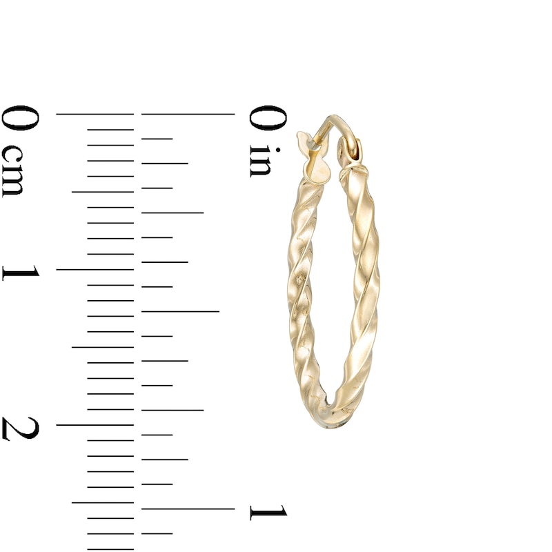 20mm Twist Hoop Earrings in 10K Tube Hollow Gold