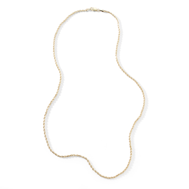 014 Gauge Diamond-Cut Rope Chain Necklace in 10K Solid Gold - 18"