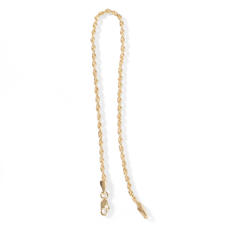 016 Gauge Diamond-Cut Rope Chain Bracelet in 10K Solid Gold - 7.5"