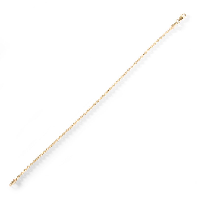 016 Gauge Diamond-Cut Rope Chain Bracelet in 10K Solid Gold - 7.5"