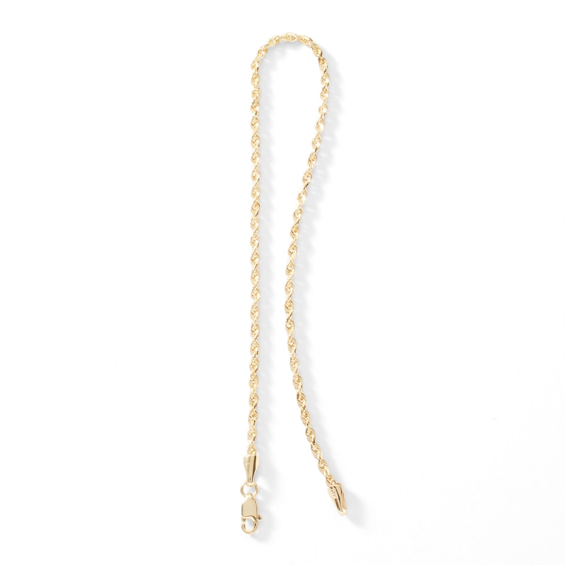 016 Gauge Diamond-Cut Rope Chain Bracelet in 10K Solid Gold - 8.5"