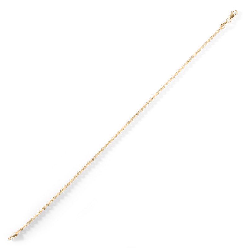 016 Gauge Diamond-Cut Rope Chain Bracelet in 10K Solid Gold - 8.5"
