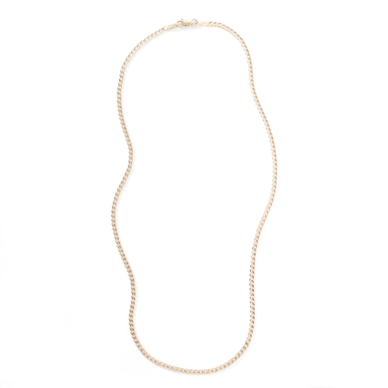 060 Gauge Solid Concave Curb Chain Necklace in 10K Gold - 16"