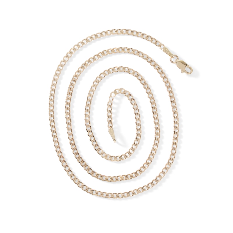 060 Gauge Solid Concave Curb Chain Necklace in 10K Gold - 18"