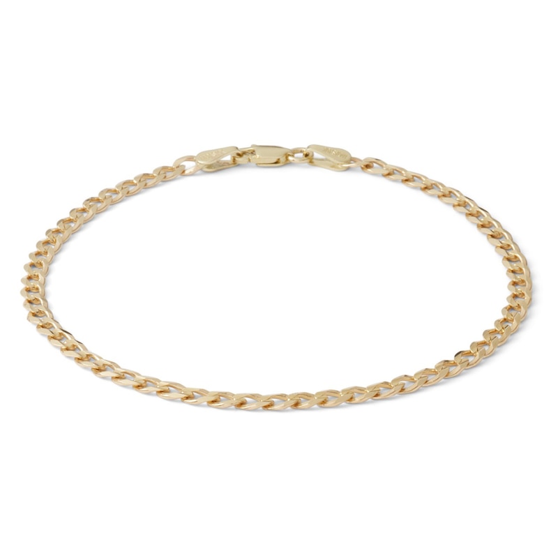 080 Gauge Solid Concave Cuban Curb Chain Bracelet in 10K Gold - 7.5"