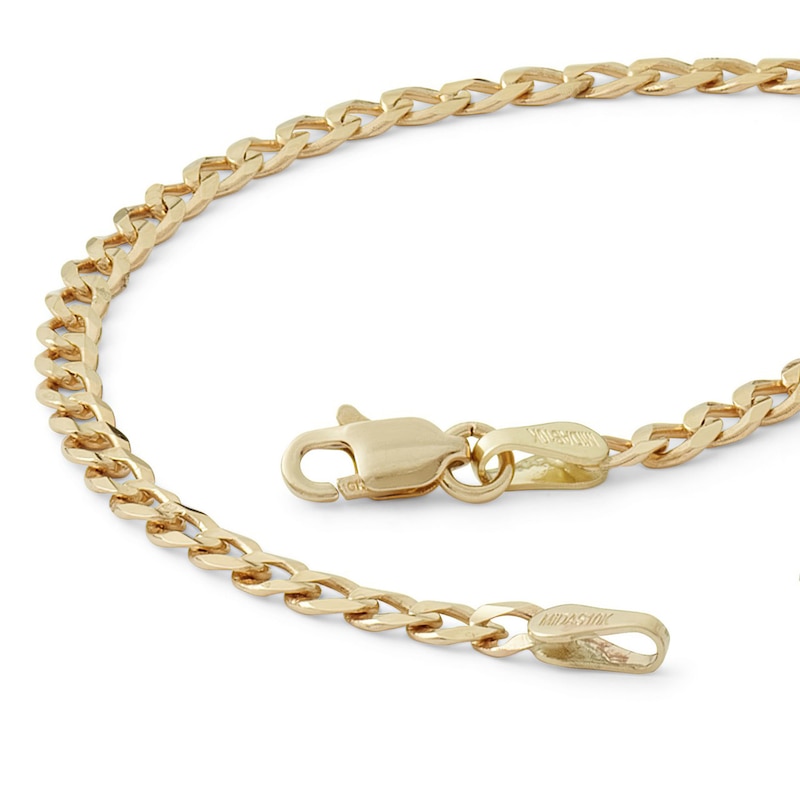 080 Gauge Solid Concave Cuban Curb Chain Bracelet in 10K Gold - 7.5"