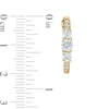 Thumbnail Image 1 of Cubic Zirconia 15mm Three Stone Oval Hoop Earrings in 10K Gold