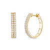 Thumbnail Image 0 of Cubic Zirconia 20mm Double Row Hoop Earrings in 10K Solid Gold