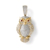 Thumbnail Image 0 of 1/3 CT. T.W. Baguette and Round Diamond with Lab-Created Ruby Owl Necklace Charm in 10K Gold