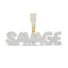 Thumbnail Image 0 of 1/2 CT. T.W. Diamond Puff Block "SAVAGE" Necklace Charm in 10K Gold