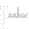 Thumbnail Image 1 of 1/2 CT. T.W. Diamond Puff Block "SAVAGE" Necklace Charm in 10K Gold