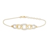Thumbnail Image 0 of 1/10 CT. T.W. Diamond Graduated Chain Link Bracelet in Sterling Silver with 14K Gold Plate - 7.25"