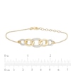 Thumbnail Image 1 of 1/10 CT. T.W. Diamond Graduated Chain Link Bracelet in Sterling Silver with 14K Gold Plate - 7.25"