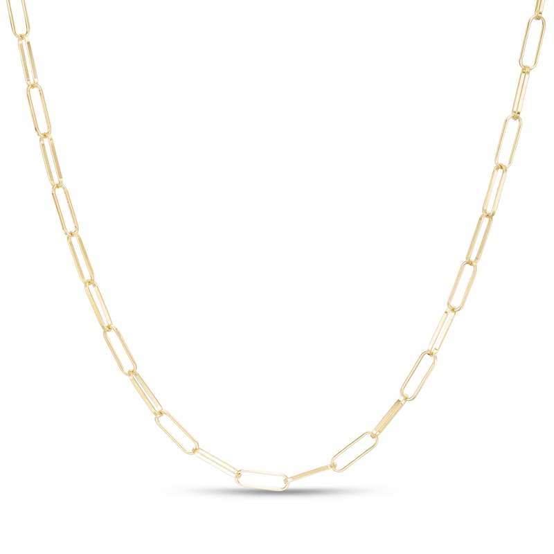 Made in Italy Solid Paper Clip Link Chain Necklace in 10K Gold – 20"