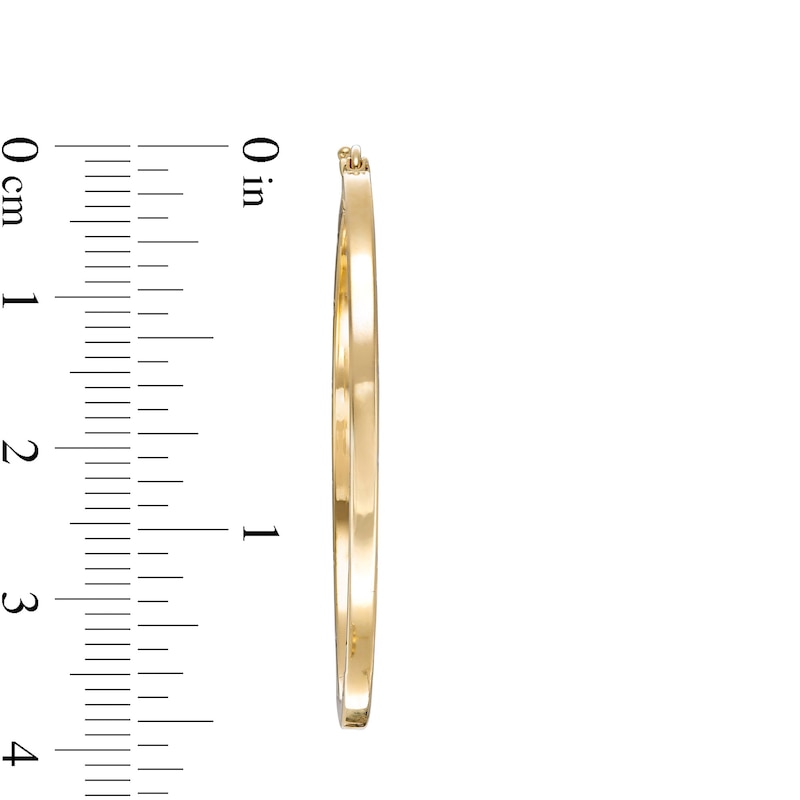 Hollow 40mm Diamond-Cut Square Station Hoop Earrings in 10K Two-Tone Gold