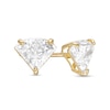 Thumbnail Image 0 of Diamond-Shaped Cubic Zirconia Solitaire Stud Earrings in 10K Gold