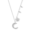 Thumbnail Image 0 of Cubic Zirconia Crescent Moon and Star Station Necklace in Solid Sterling Silver