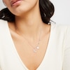 Thumbnail Image 1 of Cubic Zirconia Crescent Moon and Star Station Necklace in Solid Sterling Silver