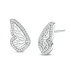 Thumbnail Image 0 of Cubic Zirconia Butterfly Wing Stud Earrings in Solid Sterling Silver