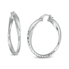 Thumbnail Image 0 of Made in Italy 30mm Diamond-Cut Twist Hoop Earrings in Sterling Silver